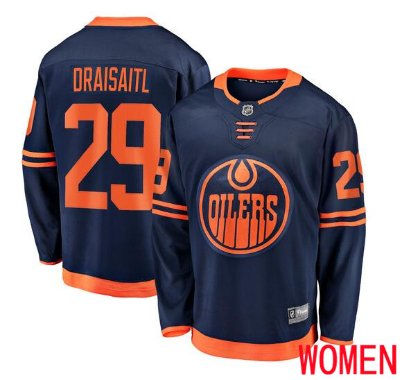 Women Edmonton Oilers 29 Draisaitl blue Home Stitched NHL Jersey
